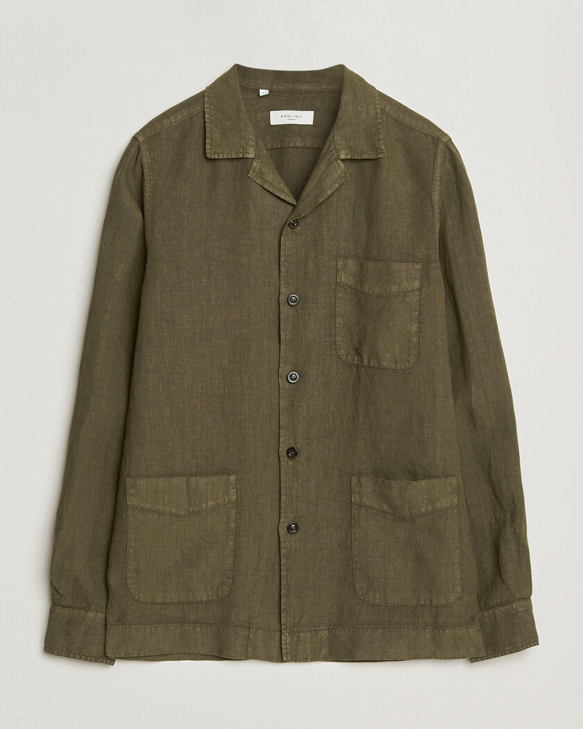 Boglioli Linen Painter Jacket Military – Groen
