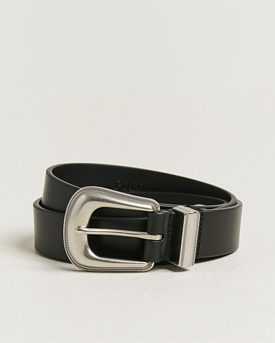 Polo Ralph Lauren Western Leather Belt Black – Zwart