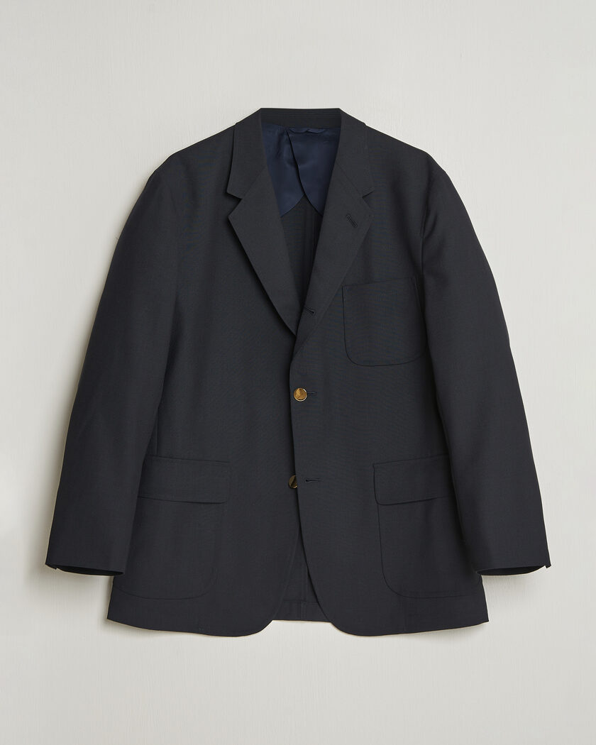 Kamakura Shirts Unstructured Ivy Blazer Navy – Blauw