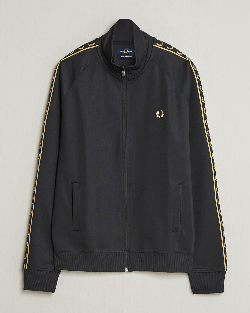 Fred Perry Taped Track Jacket Black – Zwart