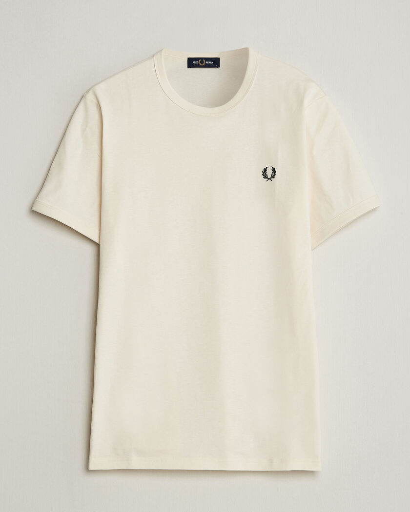 Fred Perry Ringer T-Shirt Ecru – Wit