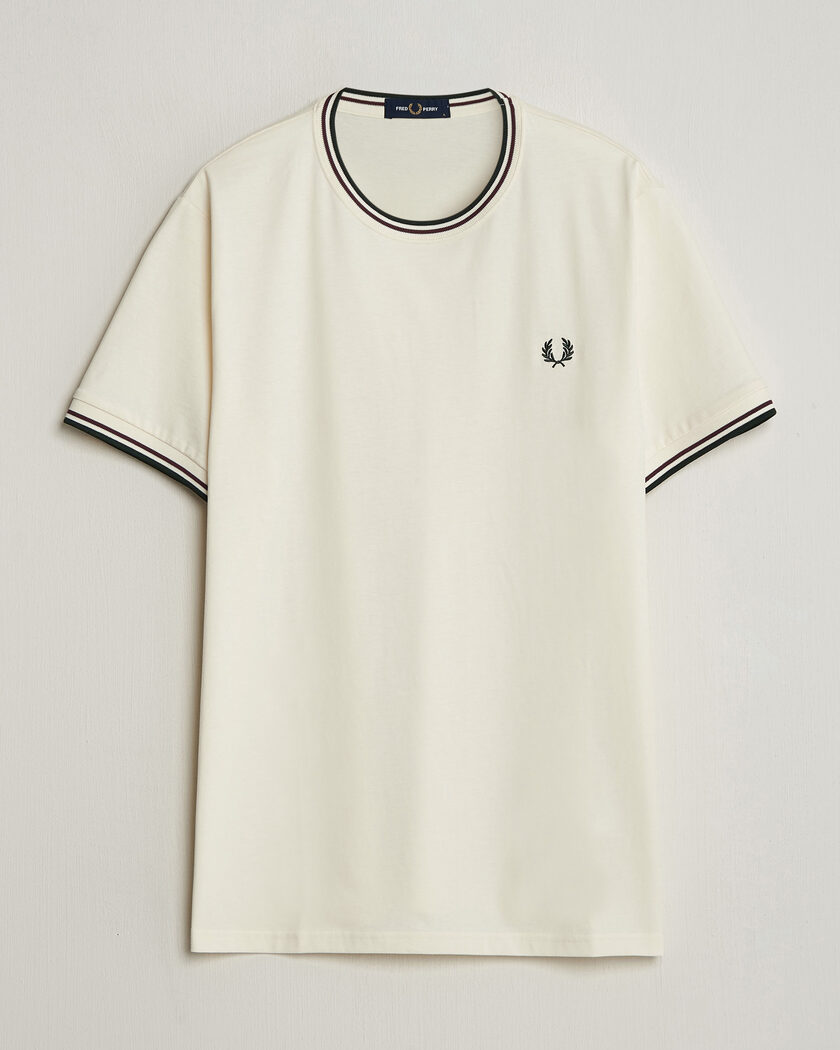 Fred Perry Twin Tipped T-Shirt Ecru – Wit