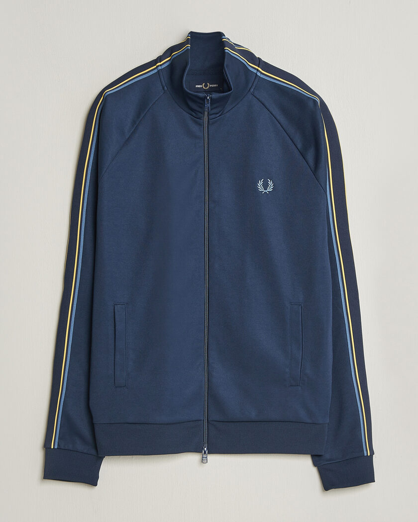 Fred Perry Taped Track Jacket Carbon blue | Man - CareOfCarl.nl