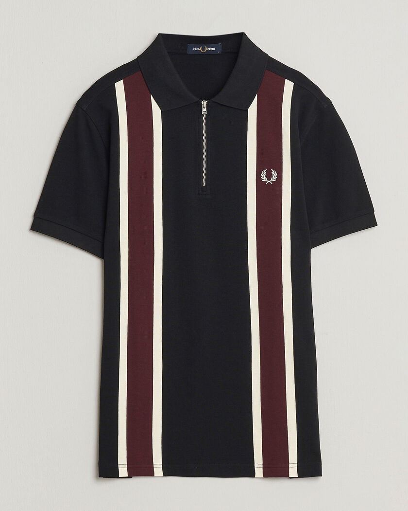 Fred Perry Tramline Half Zip Polo Black – Meerkleurig