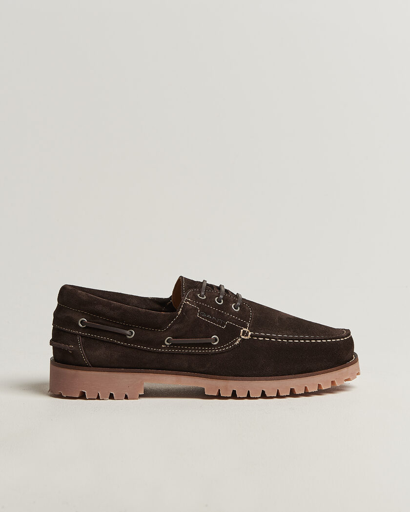 GANT Tratton Suede Boat Shoe Dark Brown – Bruin