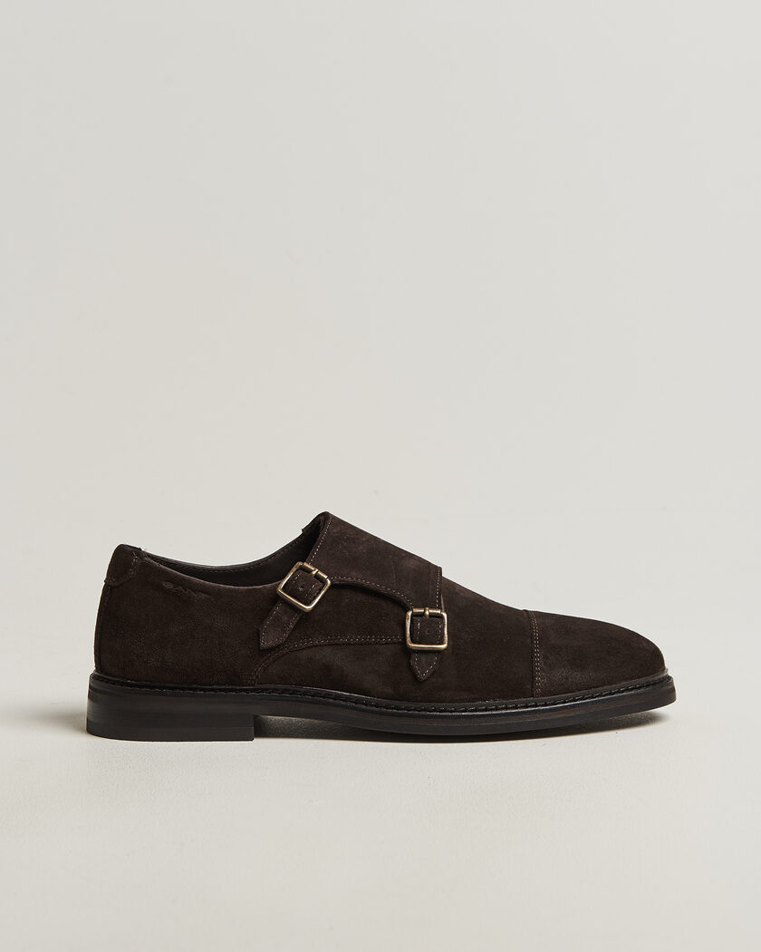GANT Bidford Suede Double Monkstrap Dark Brown – Bruin