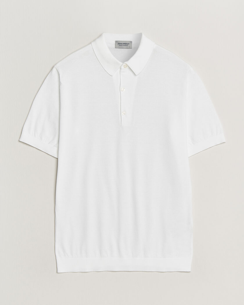 John Smedley Adrian Slim Fit Sea Island Cotton Polo White – Wit