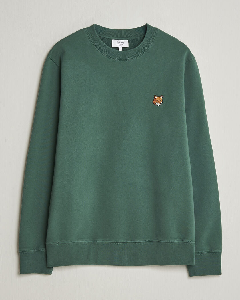 Maison Kitsuné Fox Head Sweatshirt Bottle Green – Groen
