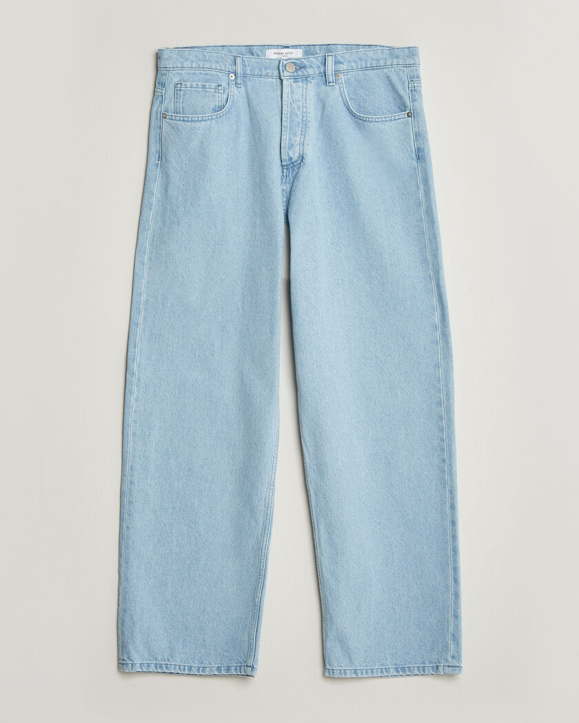 Maison Kitsuné Wide Fit Jeans Light Washed Indigo – Blauw