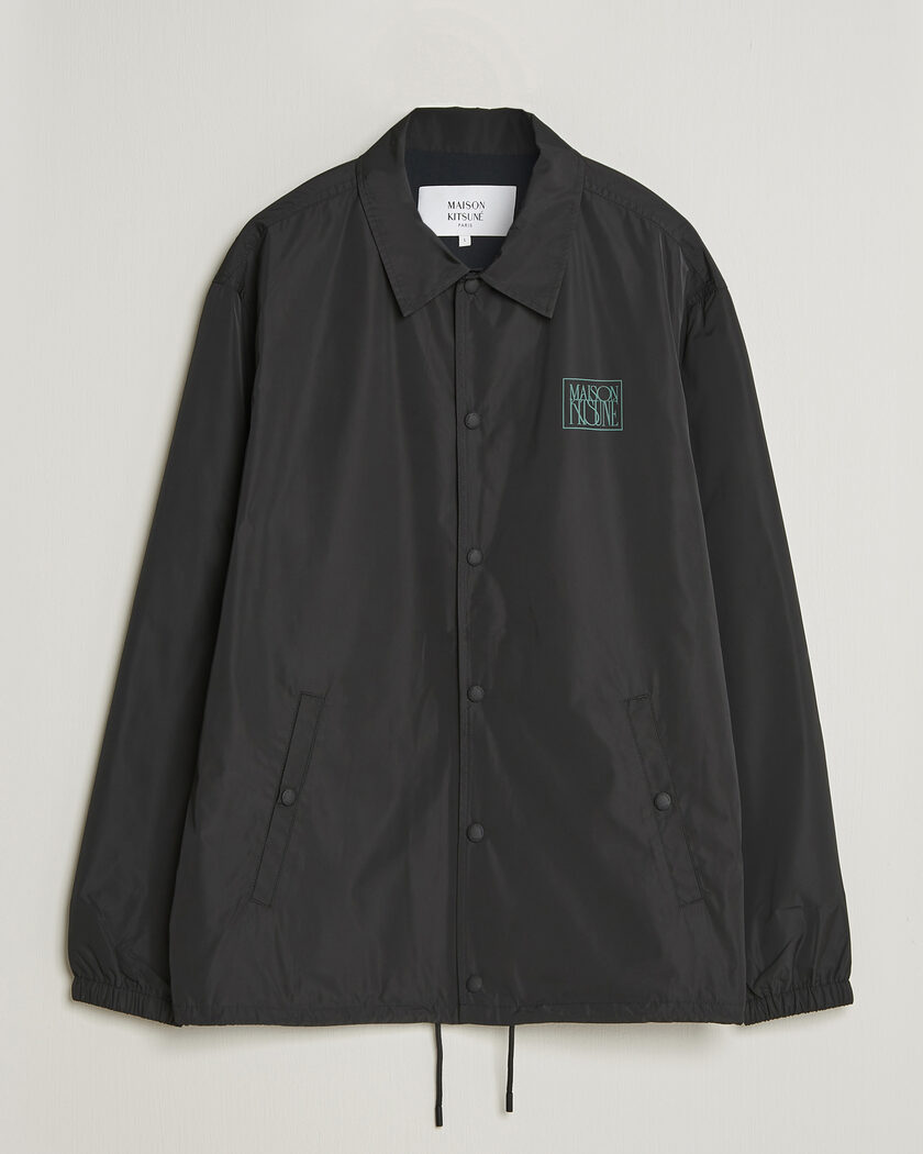 Maison Kitsuné Tonal Fox Head Coach Jacket Black – Zwart