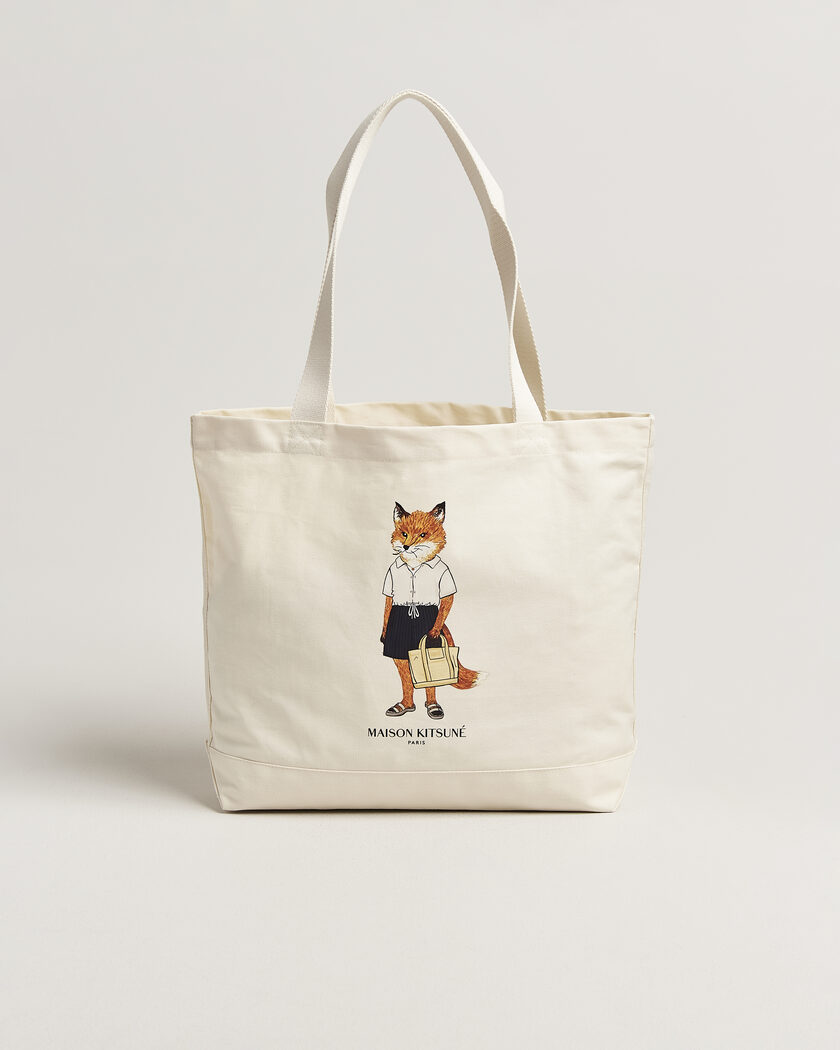 Maison Kitsuné Dressed Fox Totebag Ecru – Wit