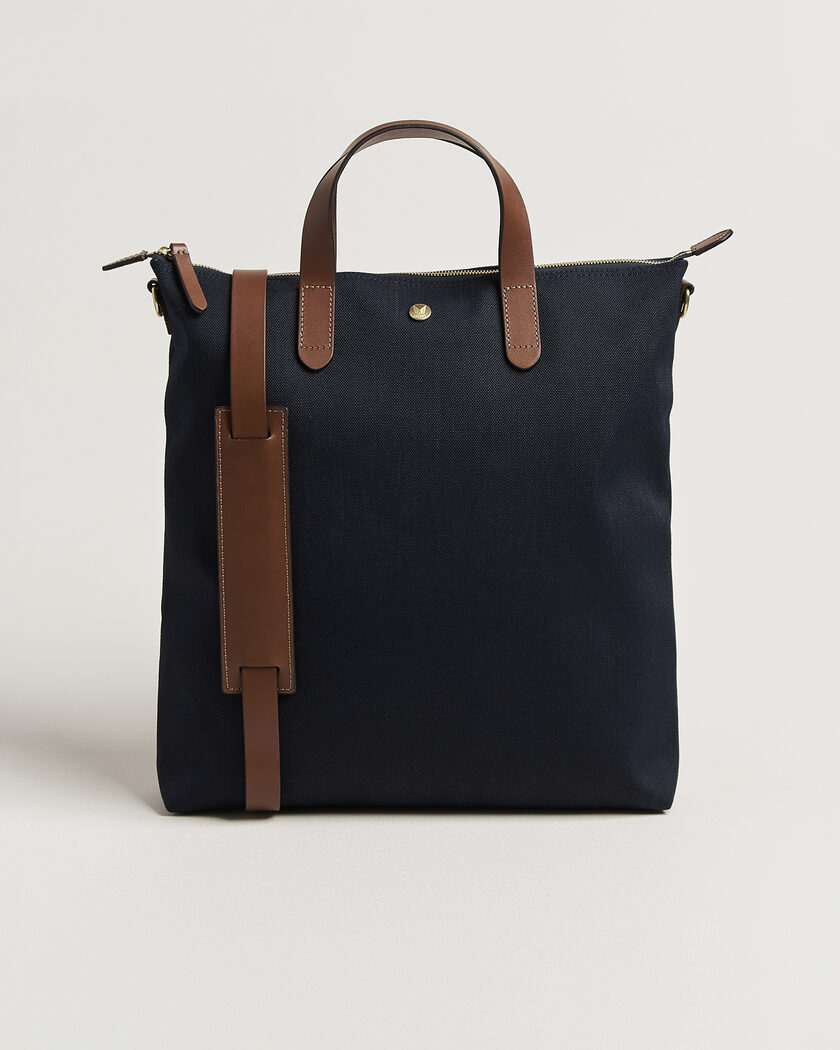 Mismo M/S Canvas Shopper Deep Sea Blue/Cuoio – Blauw