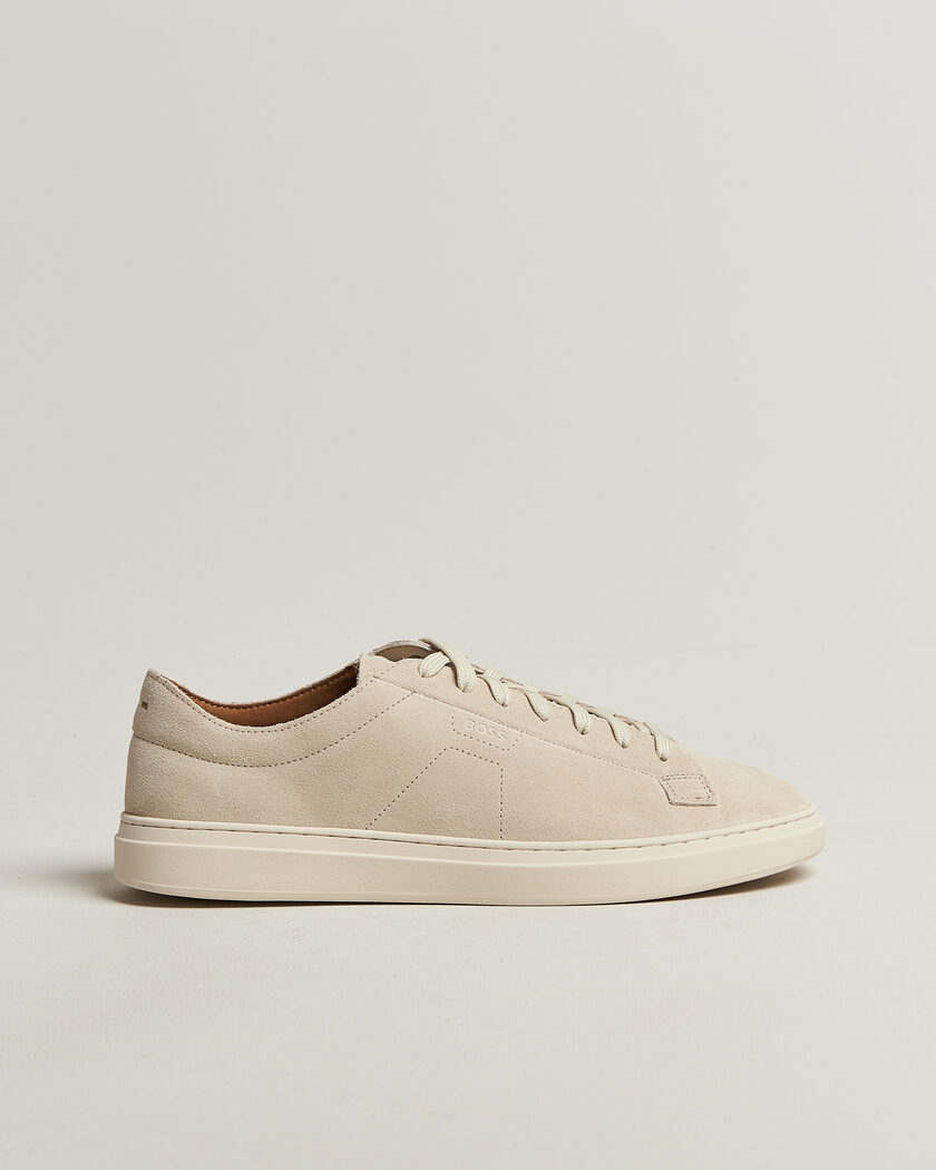BOSS BLACK Kieran Suede Sneaker Open White – Wit