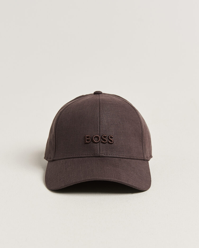 BOSS BLACK Zed Linen Cap Dark Brown – Bruin