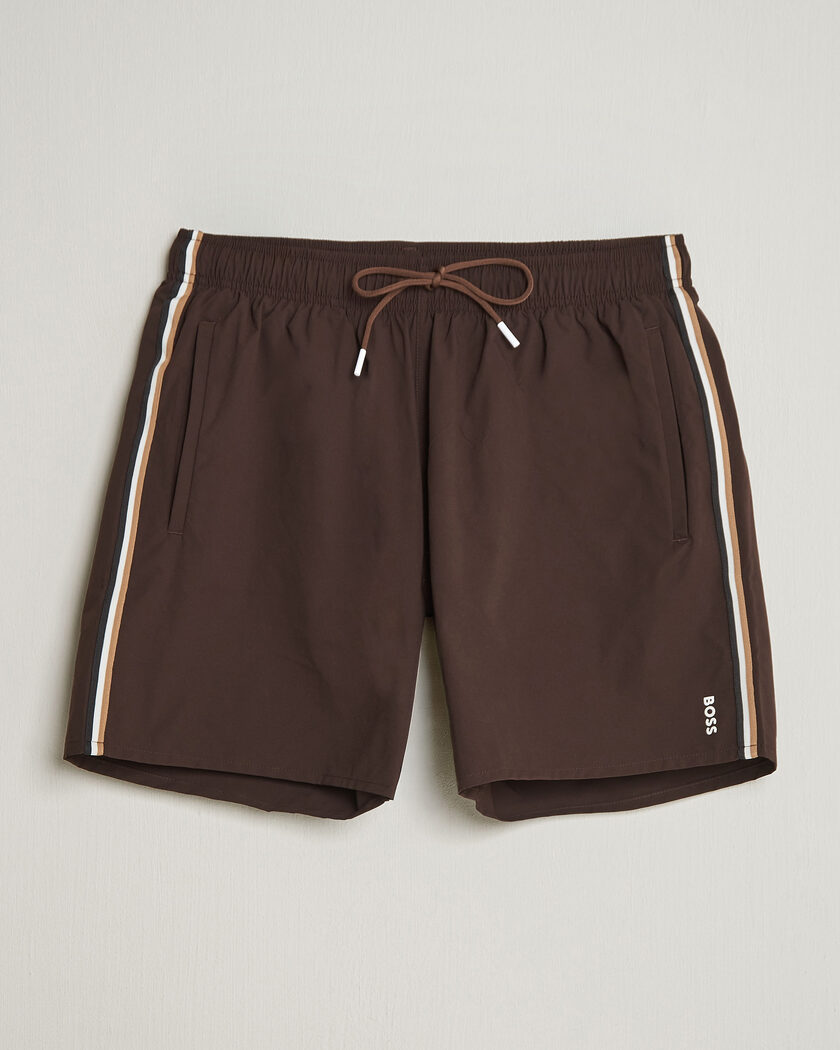BOSS BLACK Iconic Swimshorts Dark Brown – Bruin