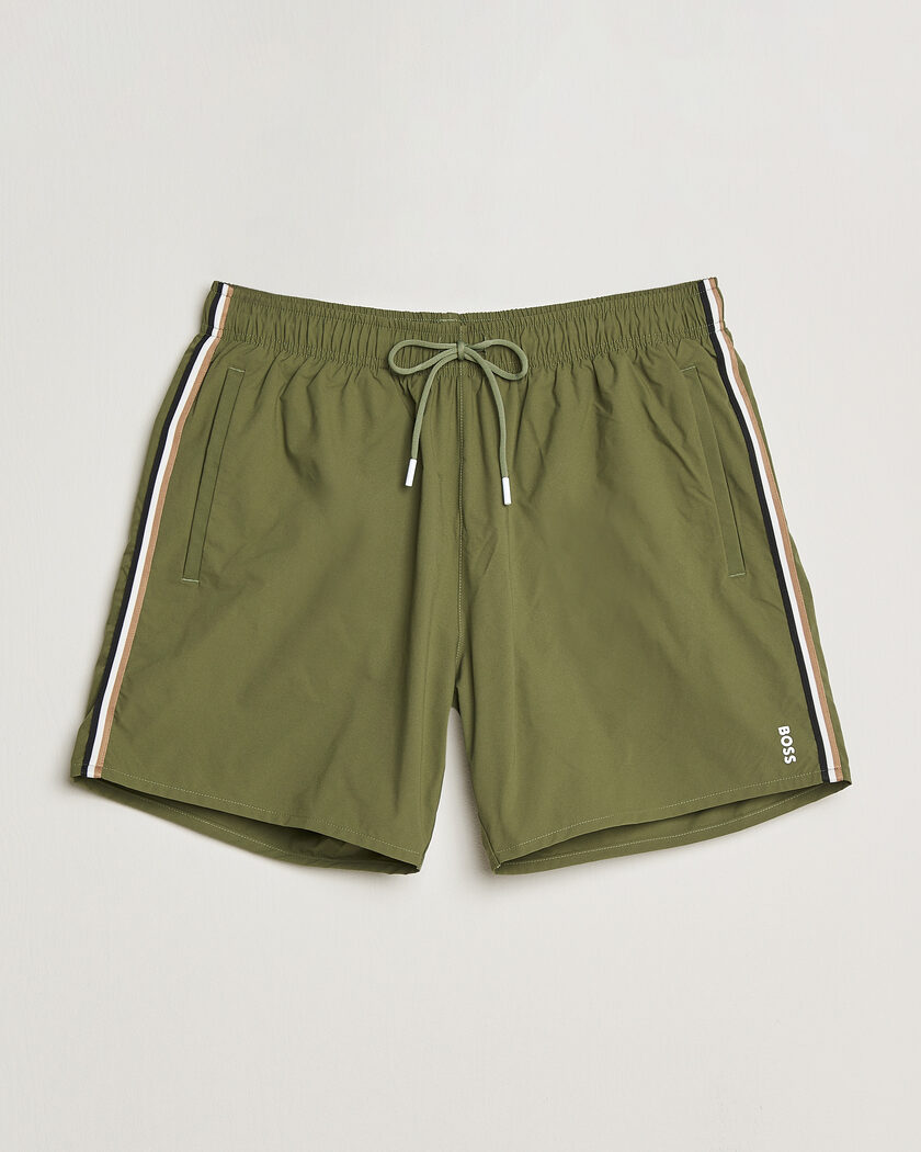 BOSS BLACK Iconic Swimshorts Open Green – Groen