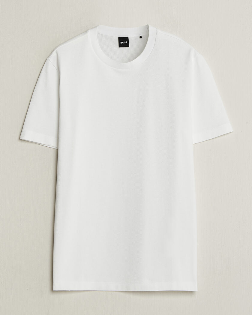 BOSS BLACK Thompson Structured T-Shirt White – Wit