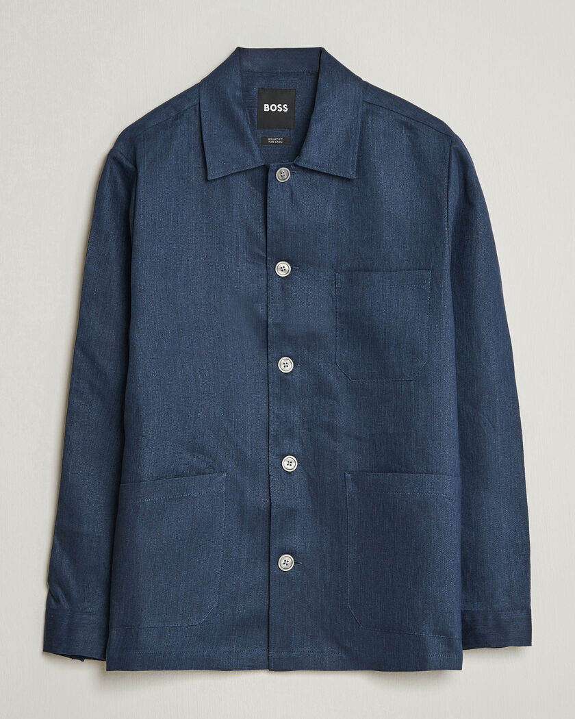 Stone Island Garment Dyed Cotton Zip Overshirt Black | Man