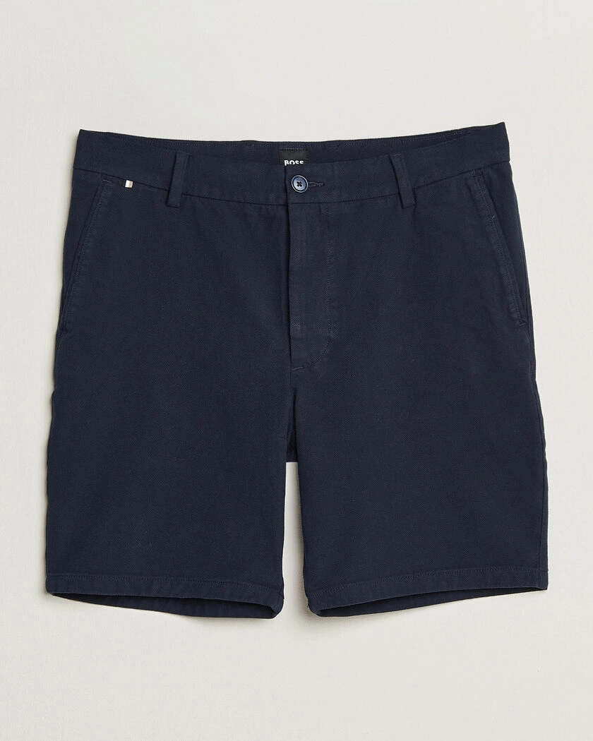 BOSS BLACK Kane Cotton Chino Shorts Dark Blue – Blauw
