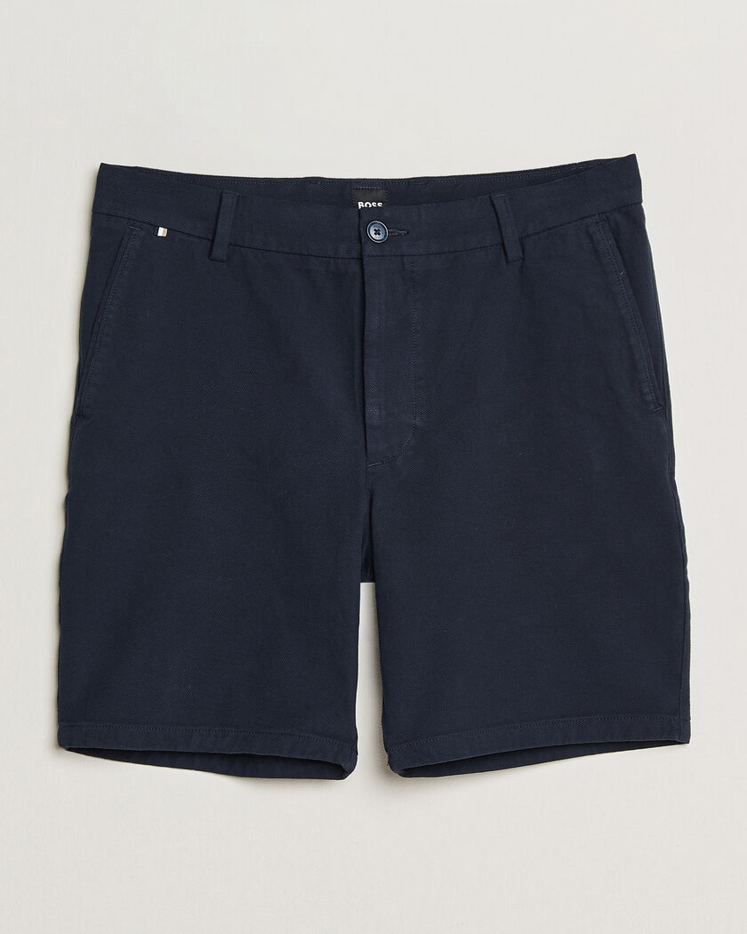 BOSS BLACK Kane Cotton Chino Shorts Dark Blue – Blauw