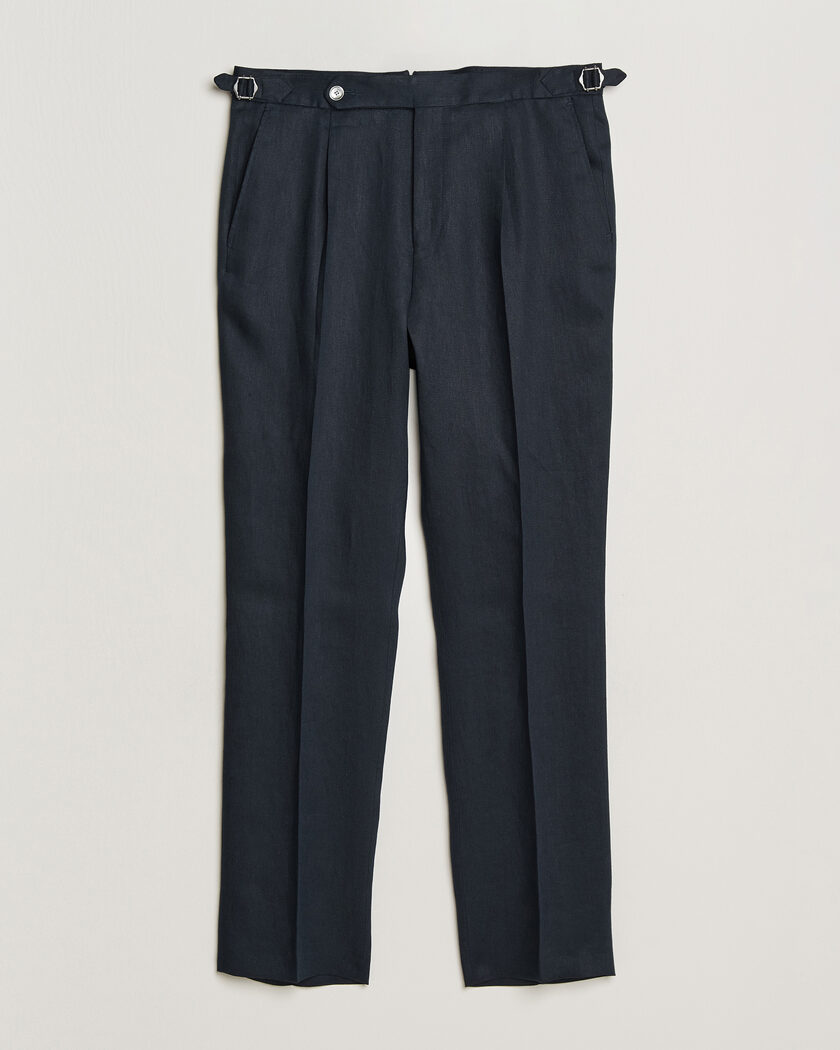 BOSS BLACK Perino Linen Suit Trousers Dark Blue – Blauw