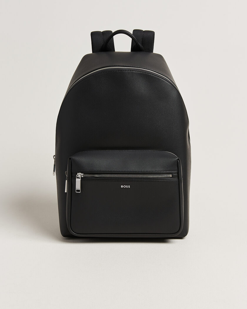 BOSS BLACK Daxter Leather Backpack Black – Zwart