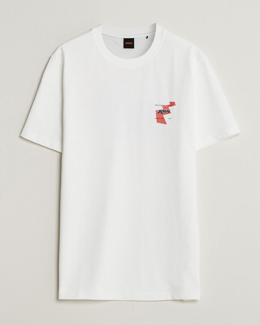 BOSS ORANGE Movement Printed Crew Neck T-Shirt Natural – Wit