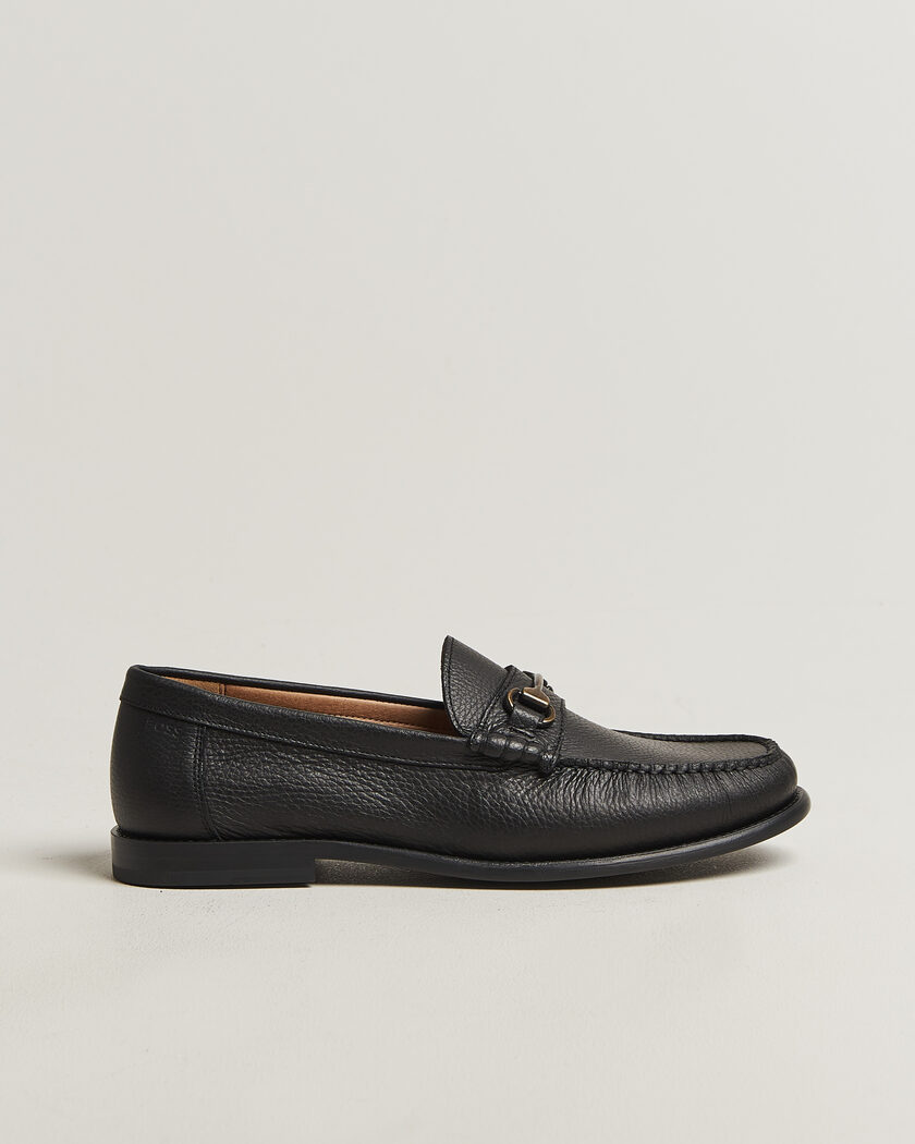 BOSS BLACK Tevan Leather Moccasin Black – Zwart