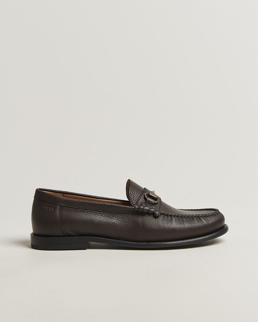 BOSS BLACK Tevan Leather Moccasin Dark Brown – Bruin
