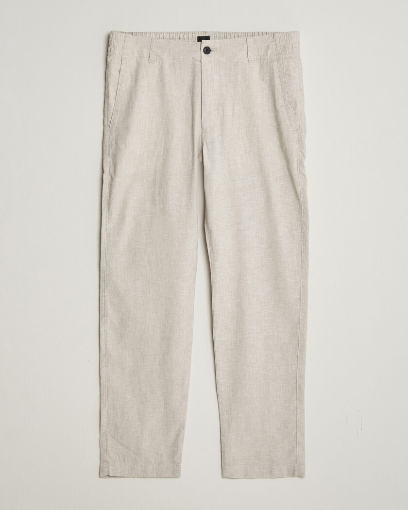 BOSS ORANGE Sanderson Linen Pants Open Grey – Grijs