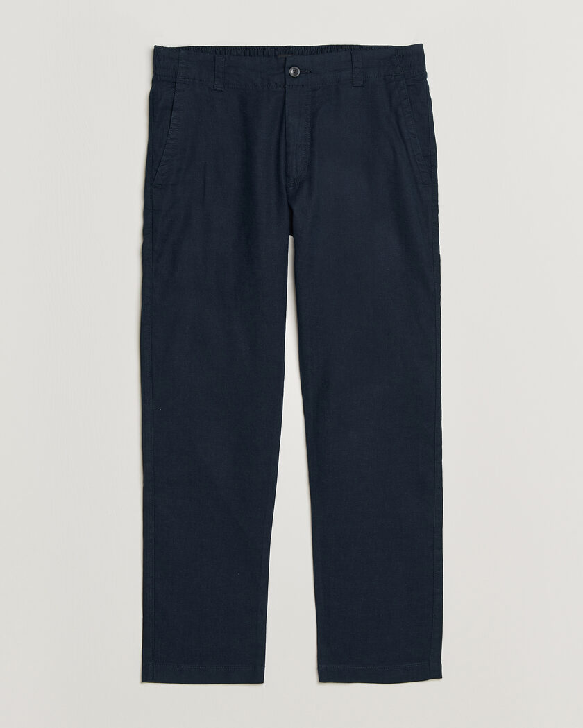 BOSS ORANGE Sanderson Linen Pants Dark Blue – Blauw