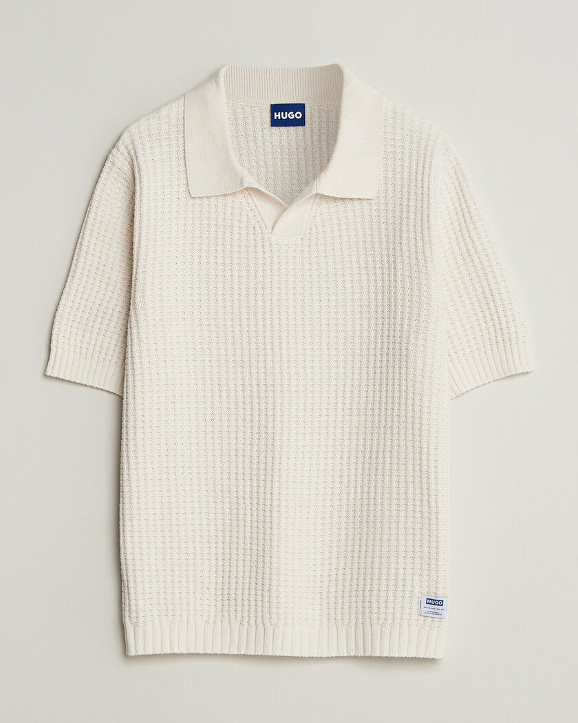 HUGO Spero Knitted Polo Open White – Wit