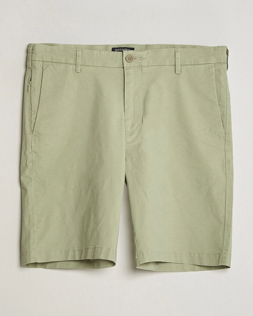 Dockers Slim Cotton/Linen Shorts Tea – Groen