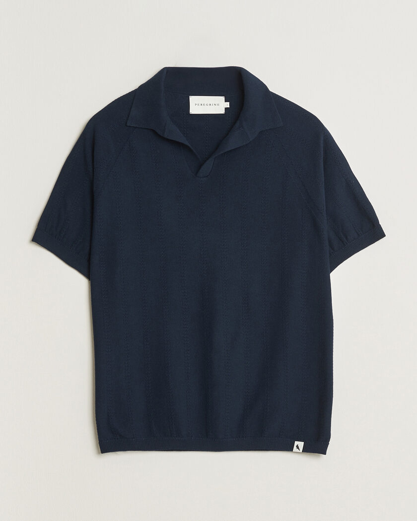 Peregrine Alma Cotton Structure Polo Navy – Blauw