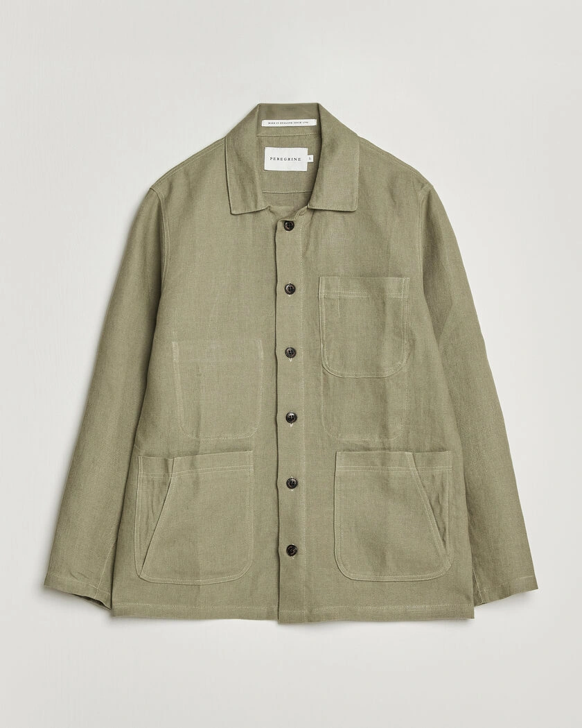 Peregrine Windsor Linen Shacket Khaki – Groen