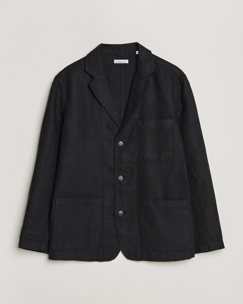 KnowledgeCotton Apparel Linen Blazer Black – Zwart