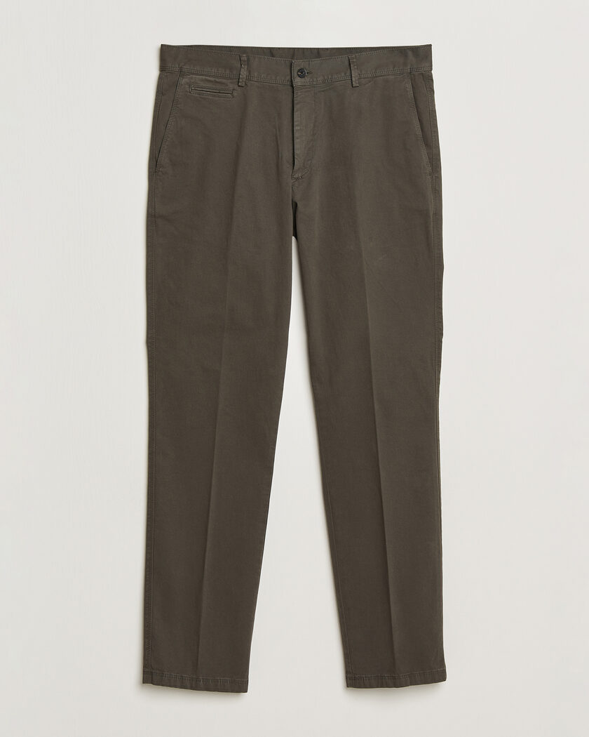 Oscar Jacobson Danik Cotton Trousers Olive – Groen