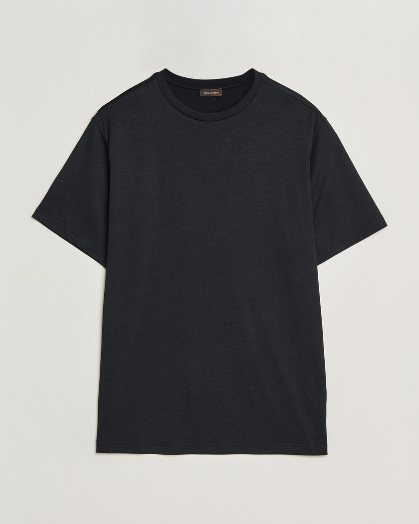 Oscar Jacobson Kim Lyocel/Cotton T-Shirt Black – Zwart