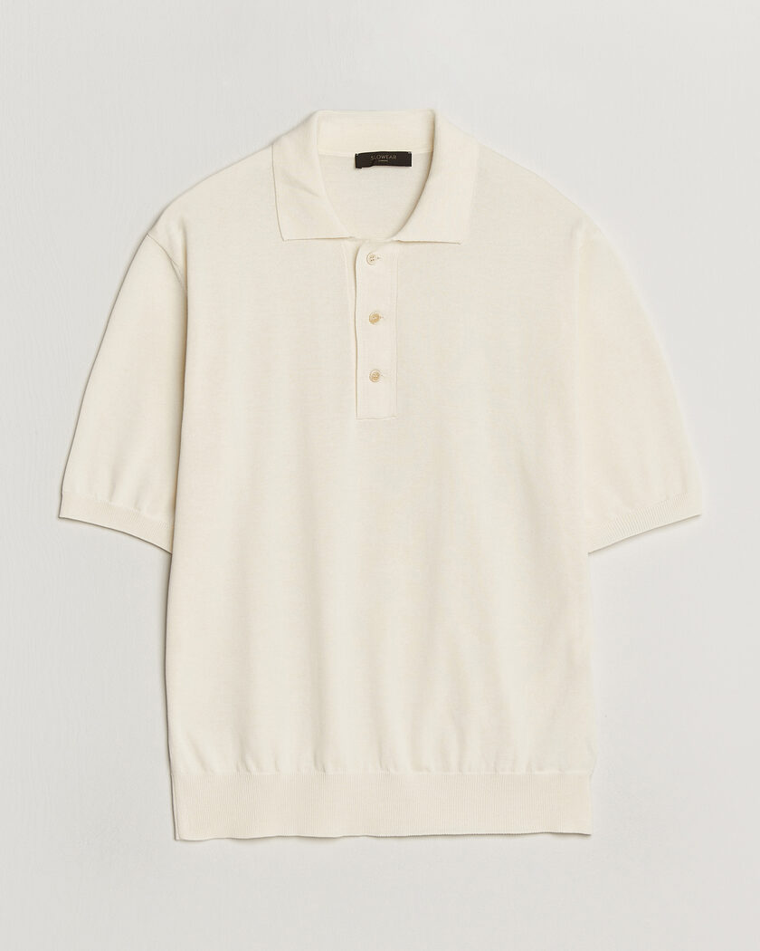  Zanone Knitted Cotton Polo Off White – Wit