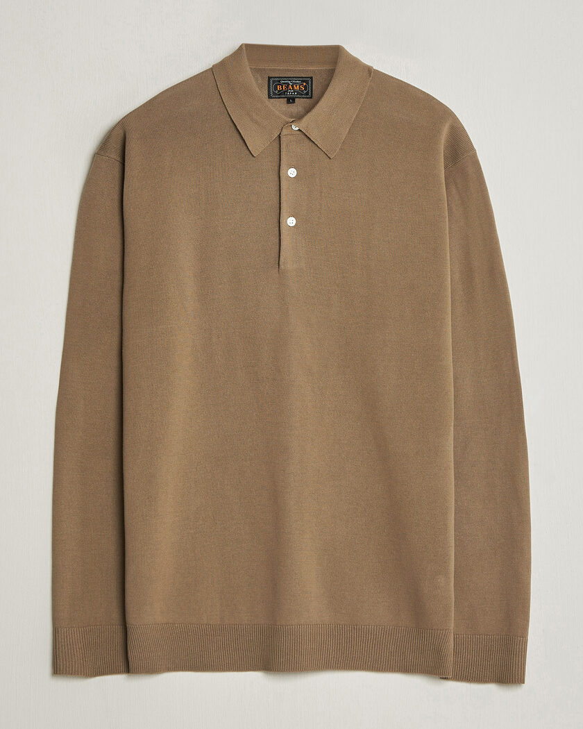 BEAMS PLUS Long Sleeve 12G Knit Polo Mocha – Bruin