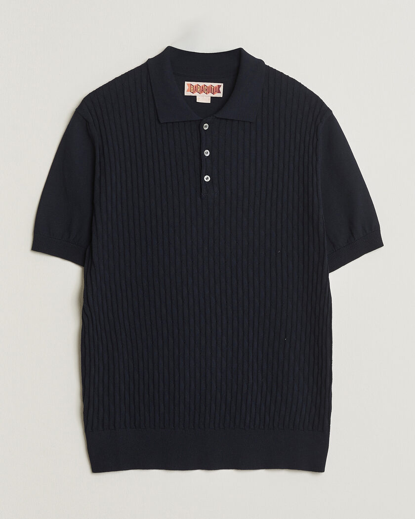Baracuta Pattern Stich Polo Navy – Blauw