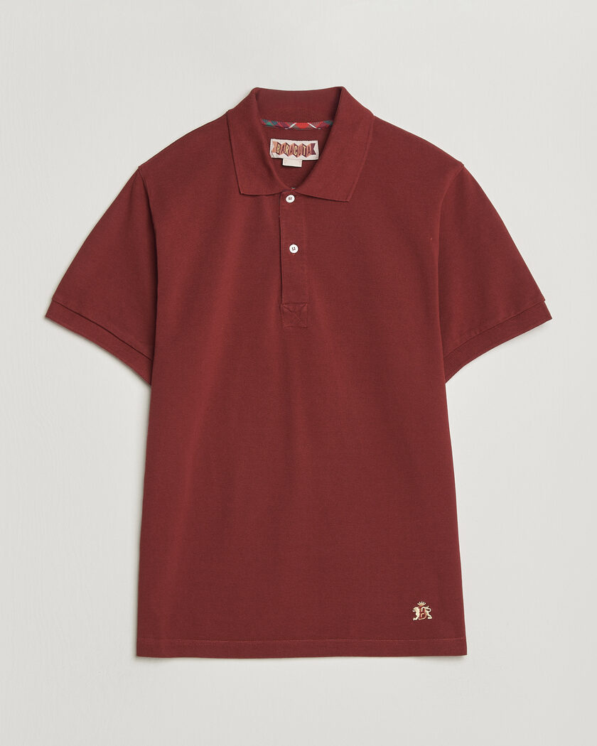 Baracuta Tartan Placket Piquet Polo Oxblood – Rood