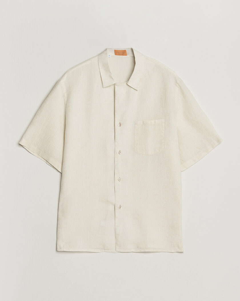 Grigio Linen Camp Collar Shirt White – Wit