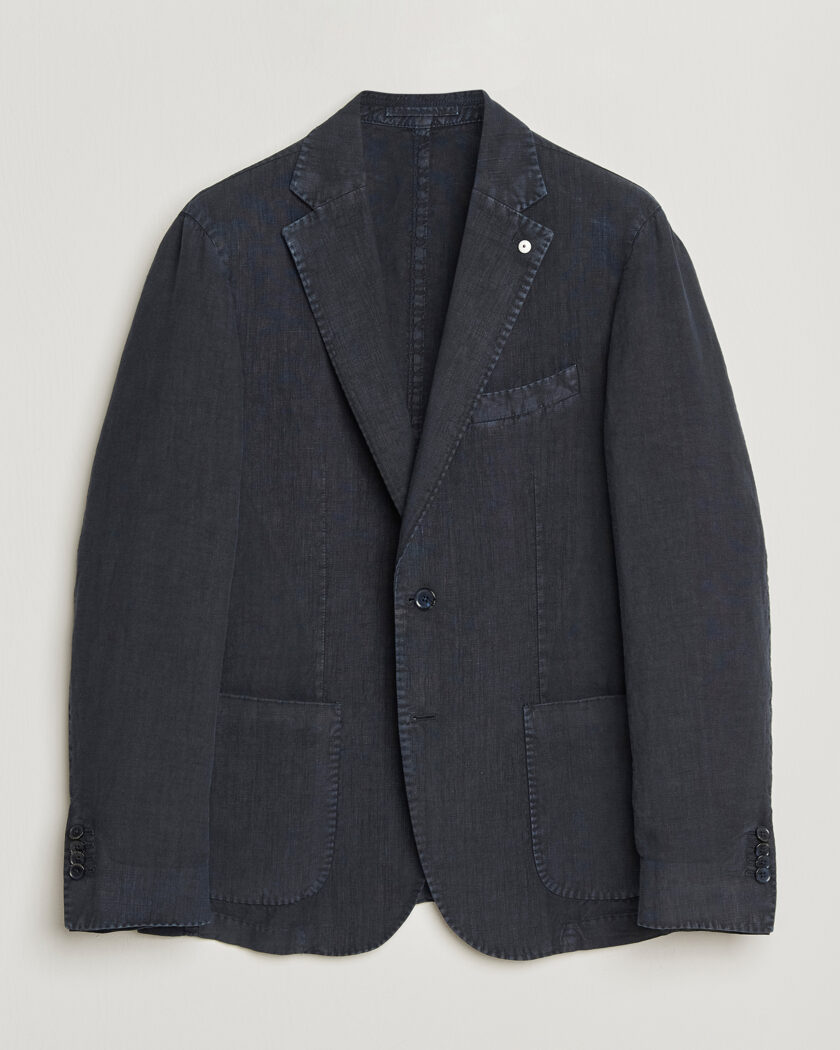 L.B.M. 1911 Jack Regular Fit Linen Blazer Navy – Blauw