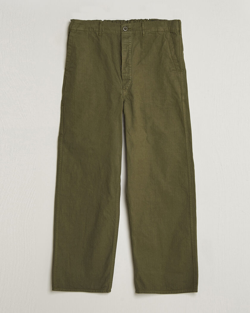 orSlow Wide Fit French Work Pants Army Green – Groen