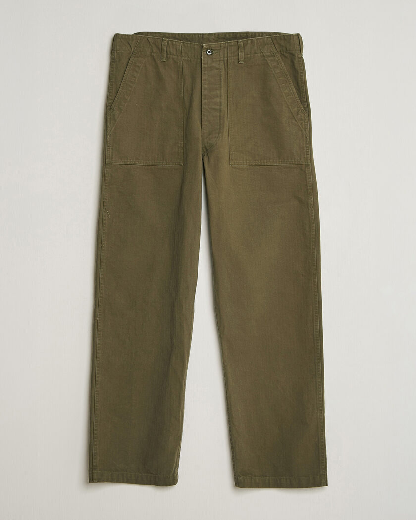 orSlow Vintage Fit Herringbone Fatigue Pants Army Green – Groen