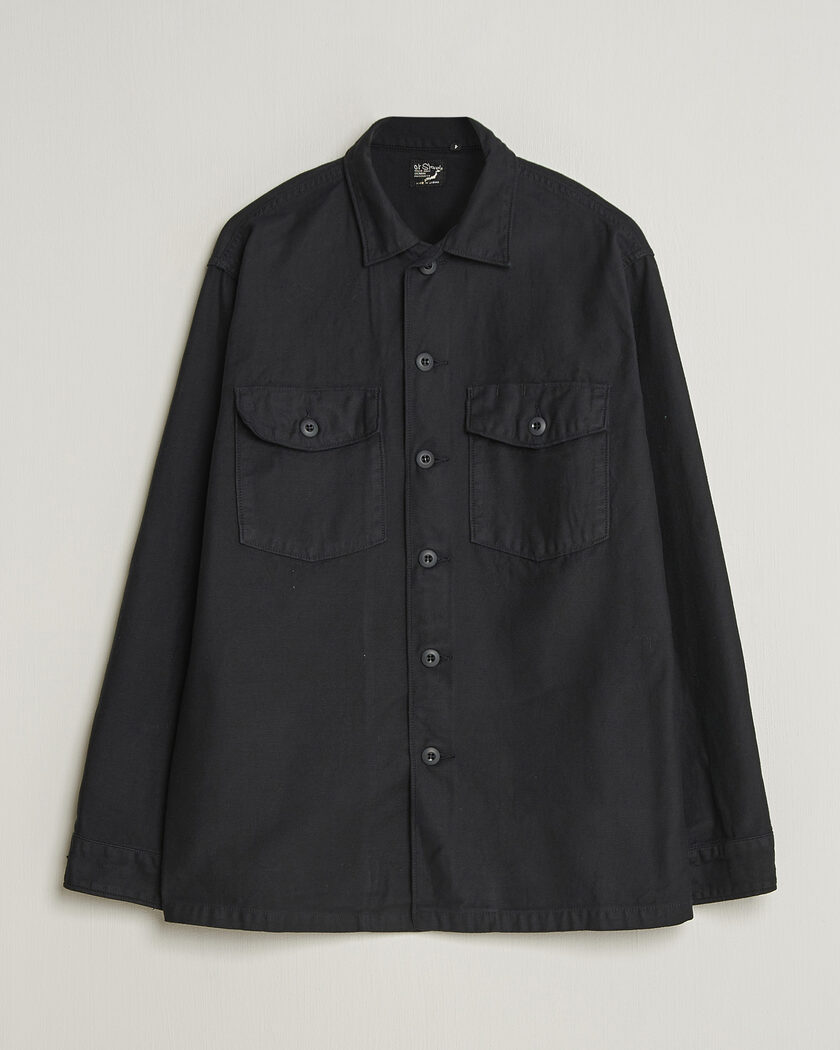 orSlow Cotton Sateen US Army Overshirt Black – Zwart