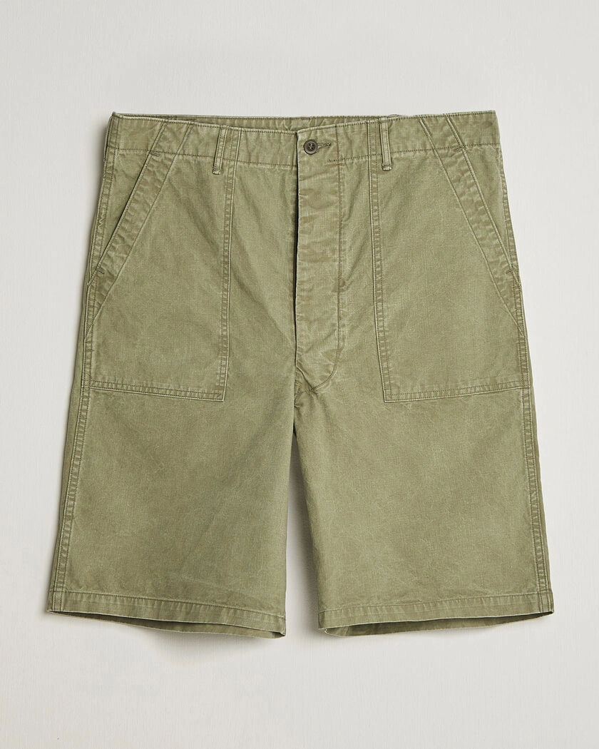 orSlow Summer Fatigue Shorts Washed Army Green – Groen