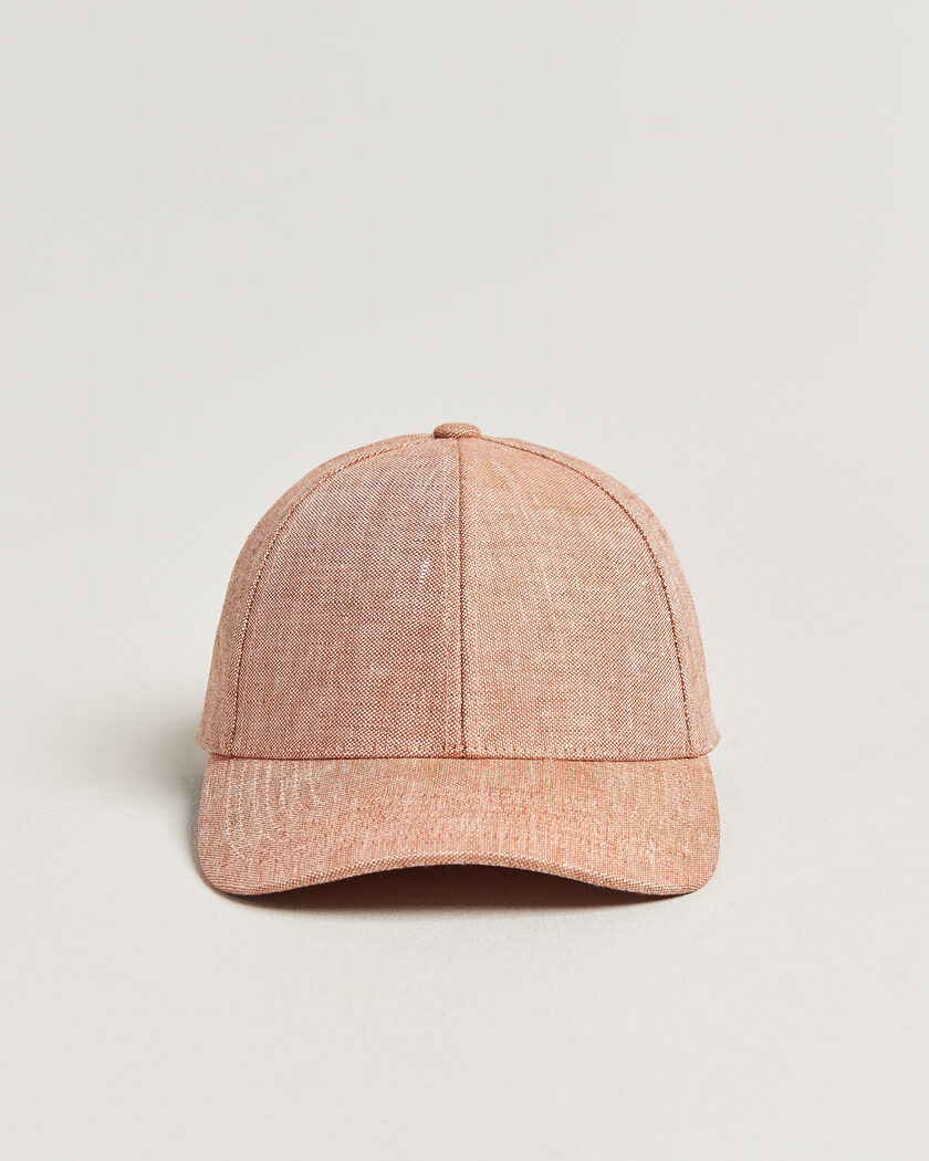 Varsity Headwear Linen Baseball Cap Pale Rust – Oranje
