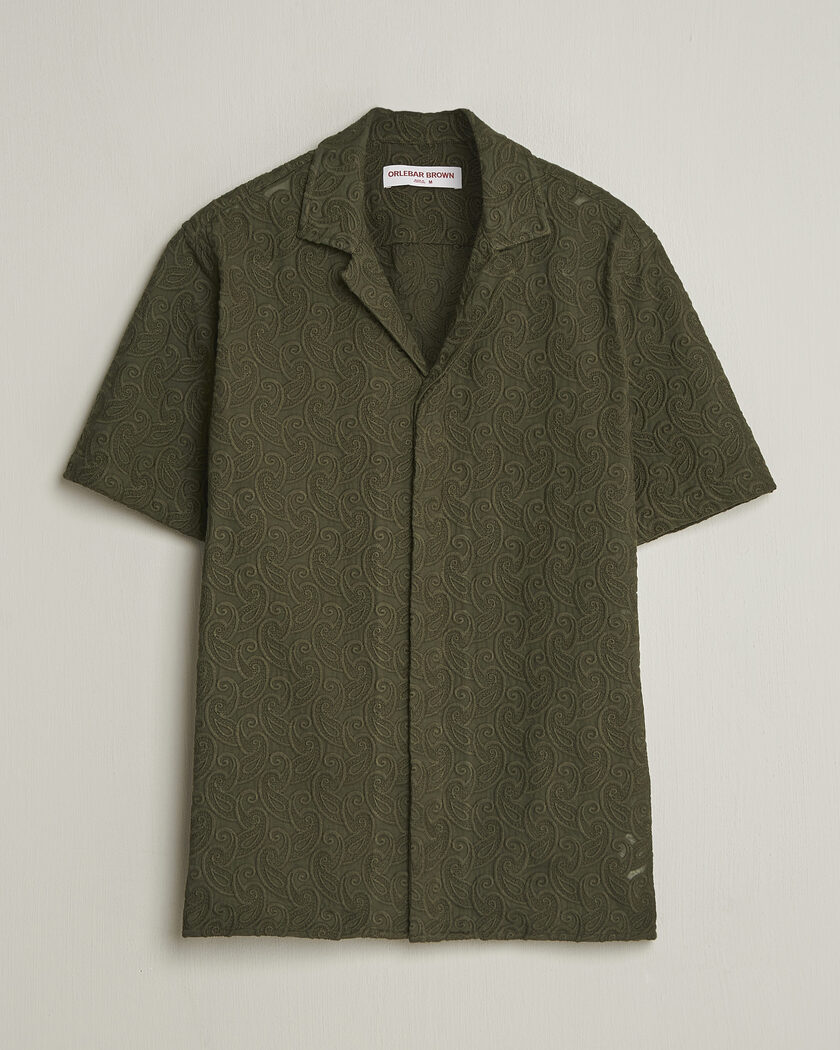 Orlebar Brown Maitan Brodery Shirt Bayleaf Green – Groen